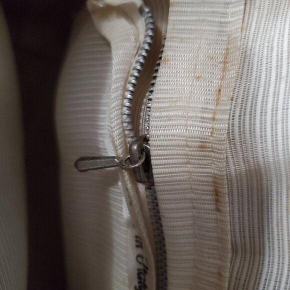 Vintage 1950’s Mid-Century Ivory Italian Beaded Handbag w/ Metal Handle - Picture 8 of 9